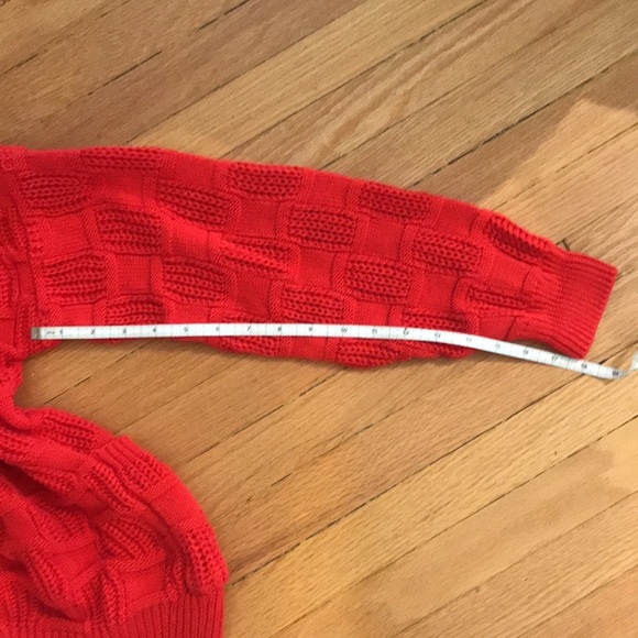 Retro 80’s cable knit cardigan 💯 cotton orange cropped mint condition - Picture 9 of 13